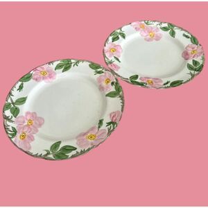 Franciscan Desert Rose 10.5” Dinner Plates x2 | 1975 USA | Vintage with Crazing